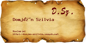 Domján Szilvia névjegykártya